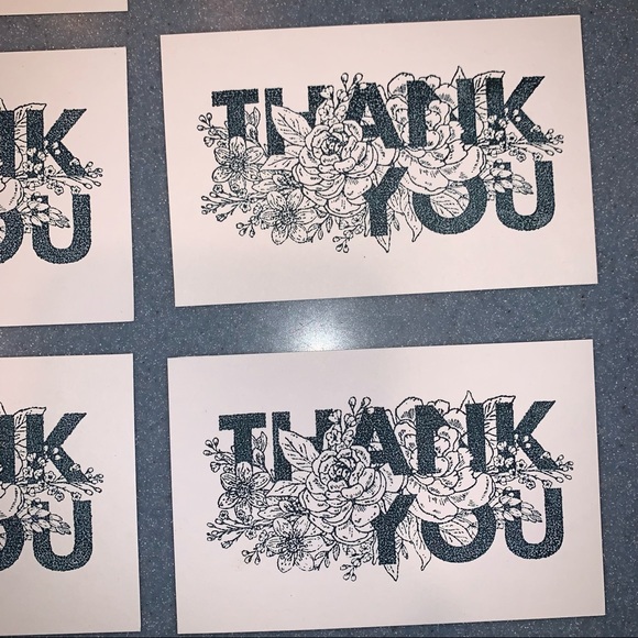 🎉HP🎉NEW 20 Hand Stamped Thank You Cards Speckled - Picture 3 of 7